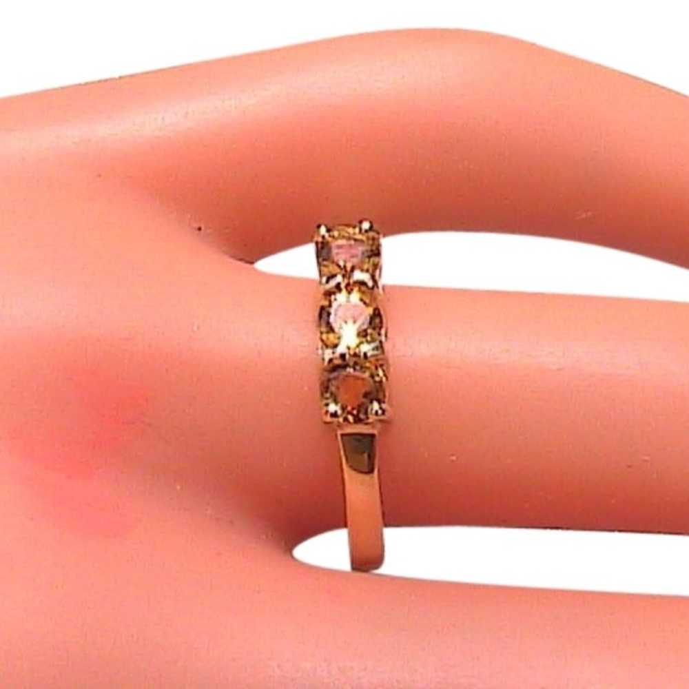 10k Yellow Gold Citrine 0.75 Cts Triple Stone Band